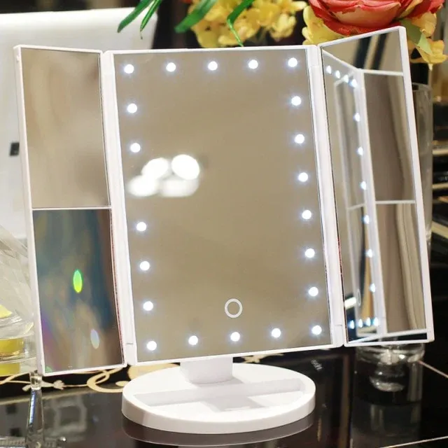 Foldable LED Touch Screen Makeup Mirror - Image 0
