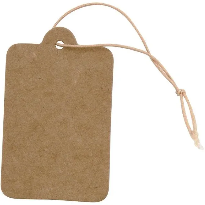 Gift Tags, size 25x40 mm, light brown, 100pcs
