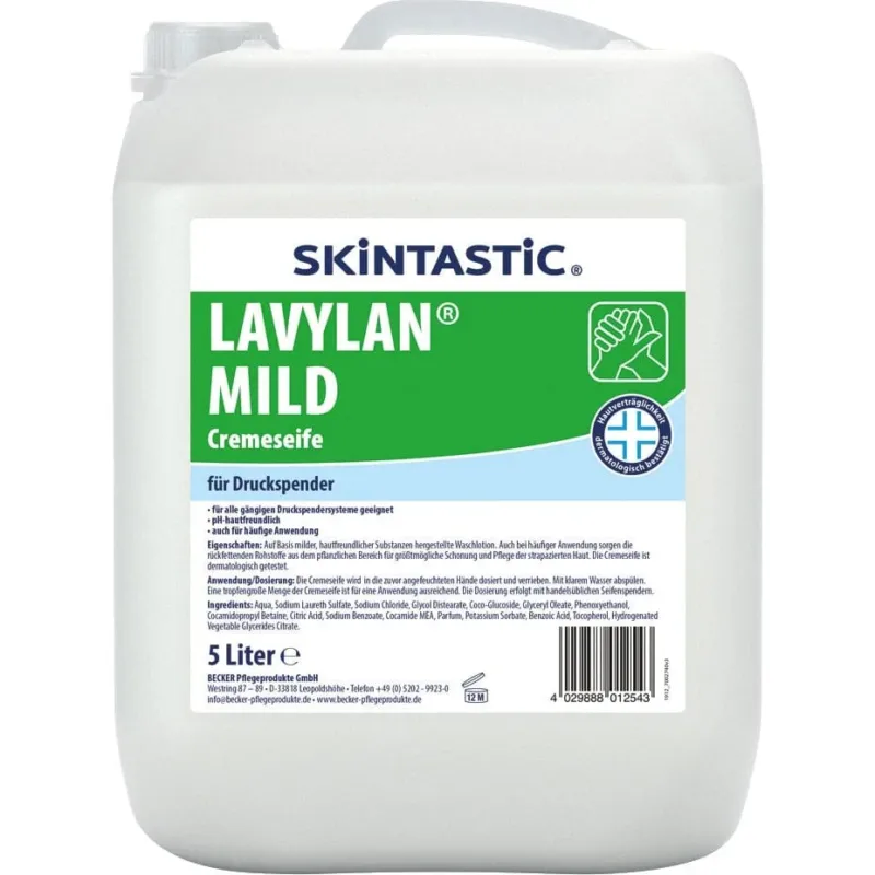 Skintastic LAVYLAN MILD Cremeseife für Druckspender 5 Liter Kanister