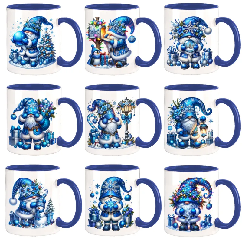 Weihnachtswichtel Blau ILW-X-MAS Design Kaffeetasse / Teetasse - 9 Motive