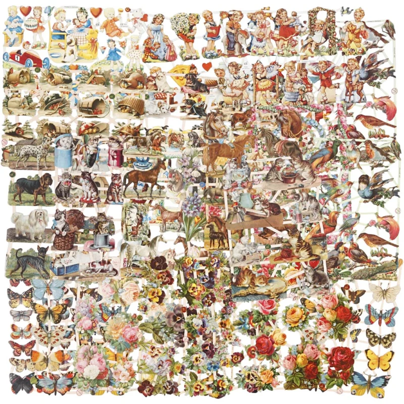 Vintage Die-Cuts, all year, sheet 16,5x23,5 cm, 30 sheet