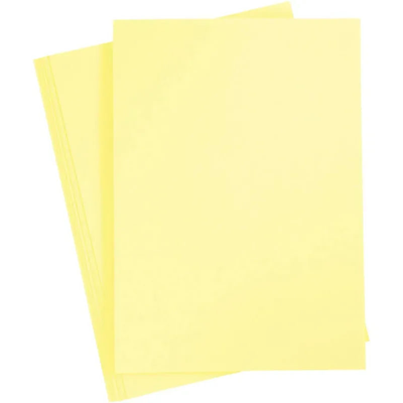 Card, A4, sheet 210x297 mm, 180 g, light yellow, 20 sheet