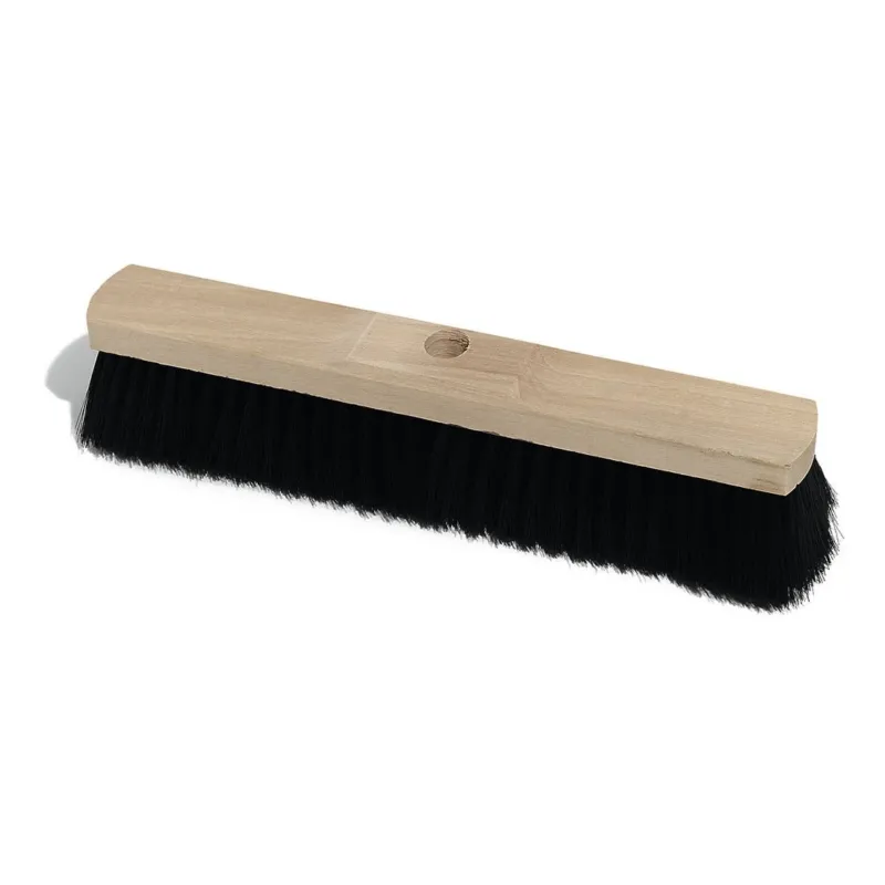 Die Nölle Profi Brush Saalbesen Qualitätsmischung Sattelholz mit Stielloch von Nölle Profi Brush Bürsten- & Pinseltechnik e.K. hat schwarze Borsten und ein Stielloch, abgebildet auf weißem Hintergrund.
