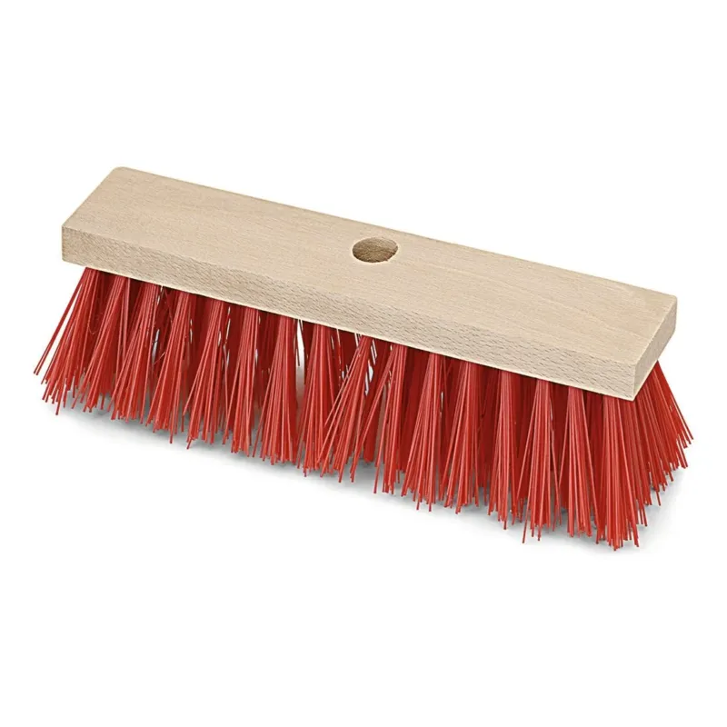 Der Nölle Profi Brush Straßenbesen Elaston, 32,5 cm Flachholz, 6x16 Reihen von Nölle Profi Brush Bürsten- & Pinseltechnik e.K. zeichnet sich durch dichtes rotes Elaston-Borsten und ein zentrales Loch zur Stielbefestigung aus - ideal als robuster Straßenbesen.