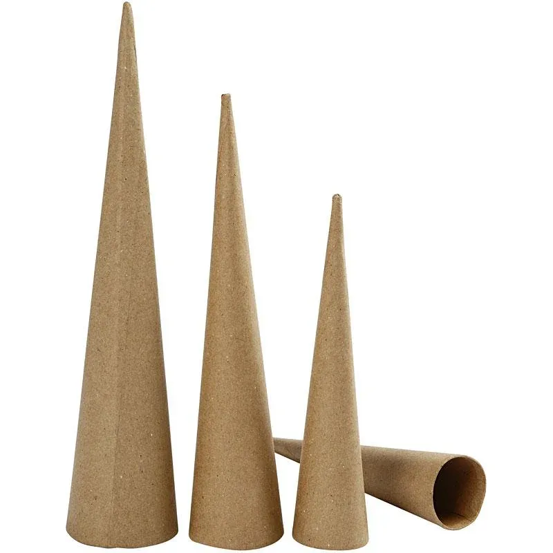 Tall Cones, H: 20-25-30 cm, dia. 4-5-6 cm