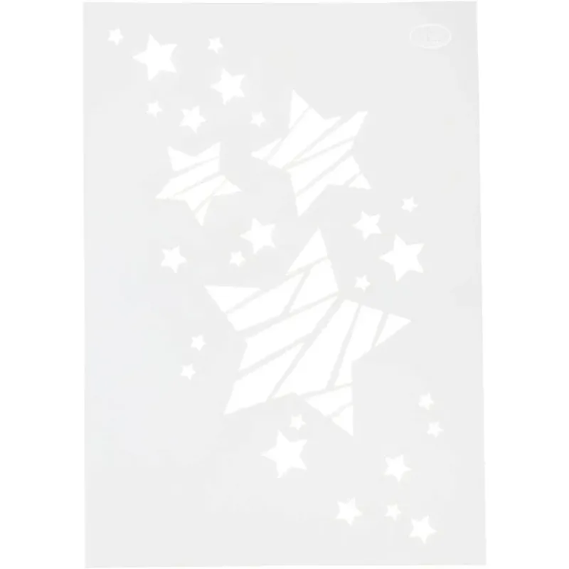Stencil , stars, A4, sheet 210x297 mm