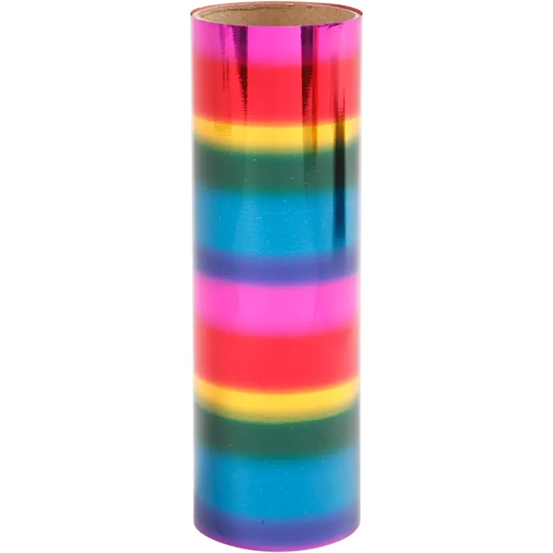 Deco Foil, W: 15,5 cm, thickness 0,02 mm, rainbow colours, 50 cm/ 1 roll