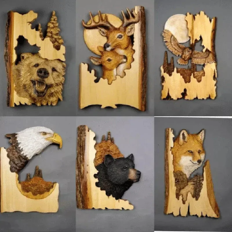 Handcrafted Nature Embrace Animal Sculptures Decor - Image 0