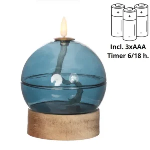 Led oil lamp h16,5 Ø12 cm dark blue (1 pc)