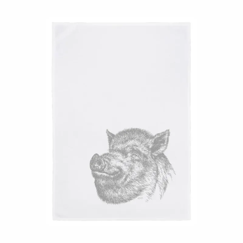 Geschirrtuch - Wildschwein, grau