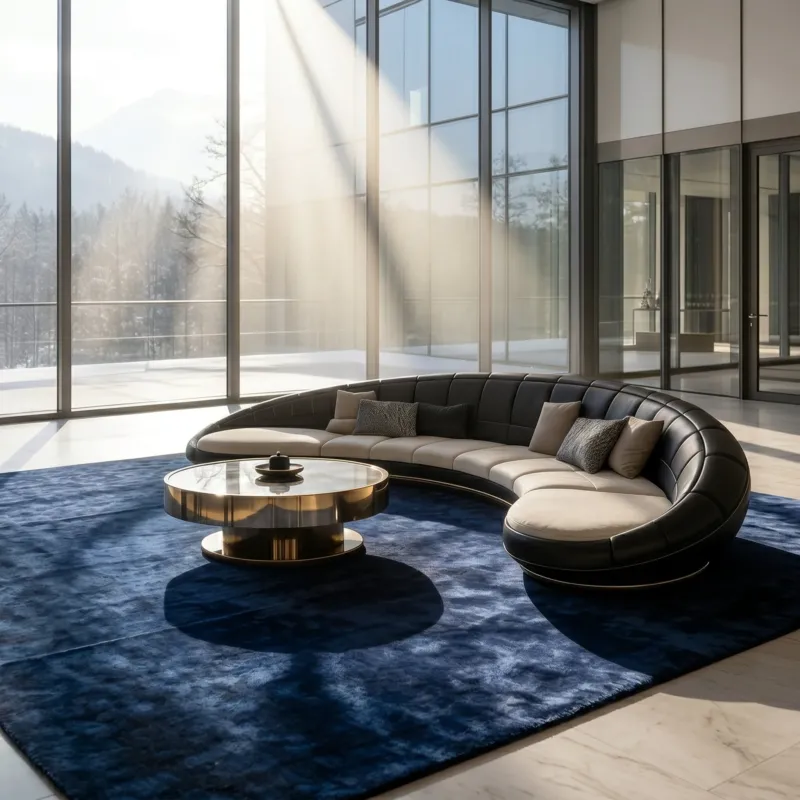 Curved Crescent Modular Elegant Sectional Sofa - Image 0