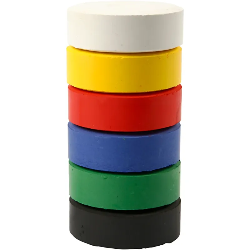 Watercolours, H: 19 mm, dia. 57 mm, primary colours, 6 pc