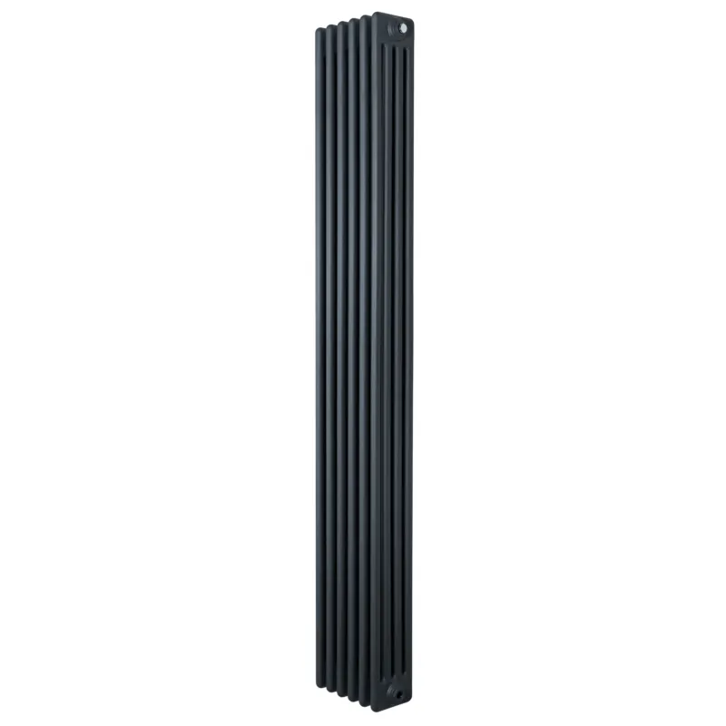 Röhrenheizkörper mit 4 Säulen in Anthrazitgrau, schlankes Design, 1800mm hoch und 290mm breit, ideal für moderne Wohnräume und effiziente Wärmeverteilung