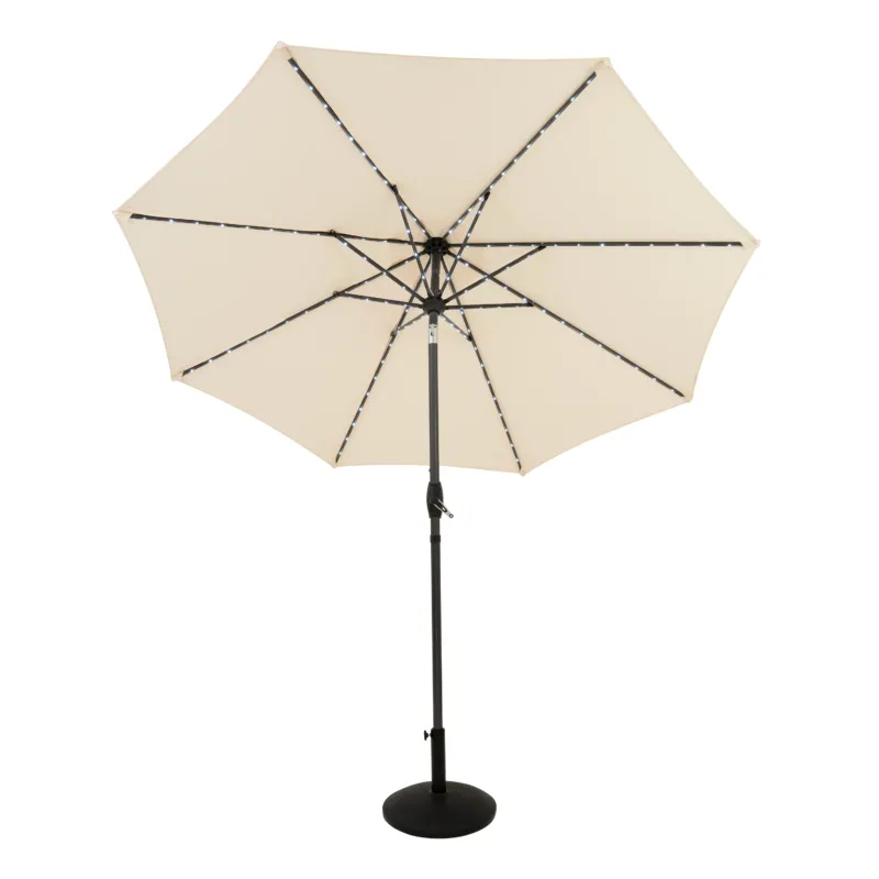 LED-Kipp-Sonnenschirm 2,7m mit Ständer - Creme