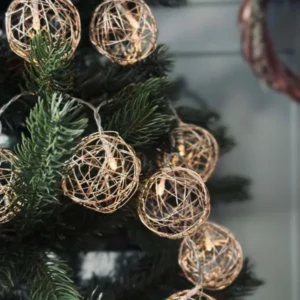 Lichterkette Gold - 10 LED-Kugeln