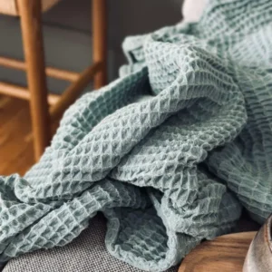 Plaid Stone-washed Gewaffelte Baumwolle - Petrol