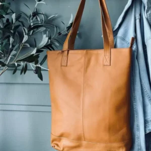 Shopper Marina aus weichem Leder - Cognac