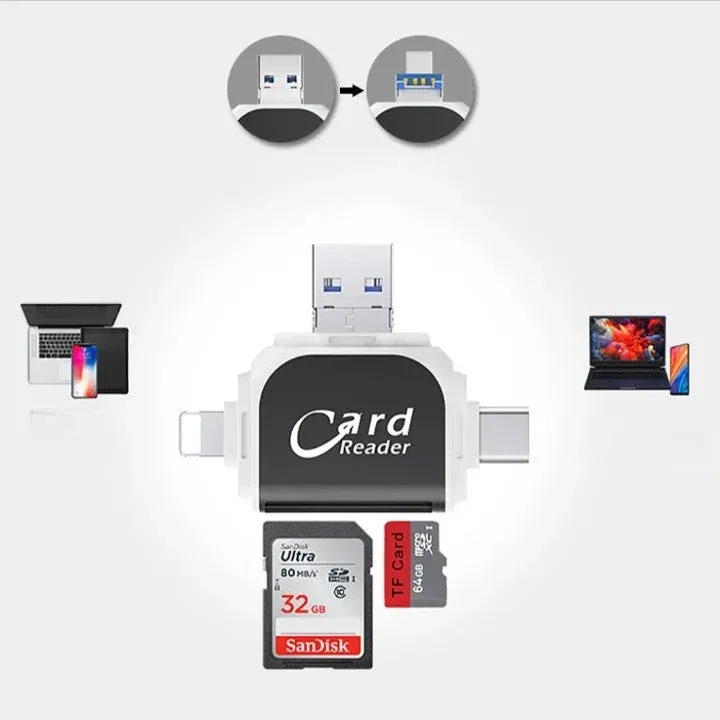 Multi-Port 4in1 Universal SD TF Card Reader - Image 0
