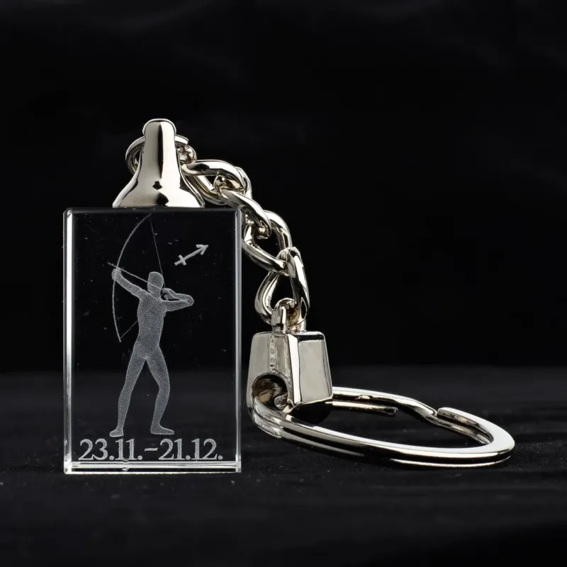 Glasschlüsselanhänger Sternzeichen Schütze 3x2cm