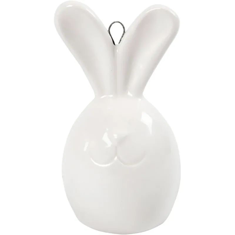 Rabbit, H: 6,7 cm, dia. 3,6 cm, white