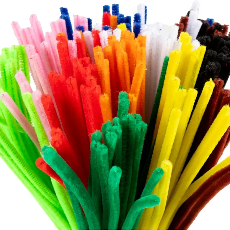 Chenille, L: 30 cm, thickness 6 mm, assorted colours, 200 asstd.