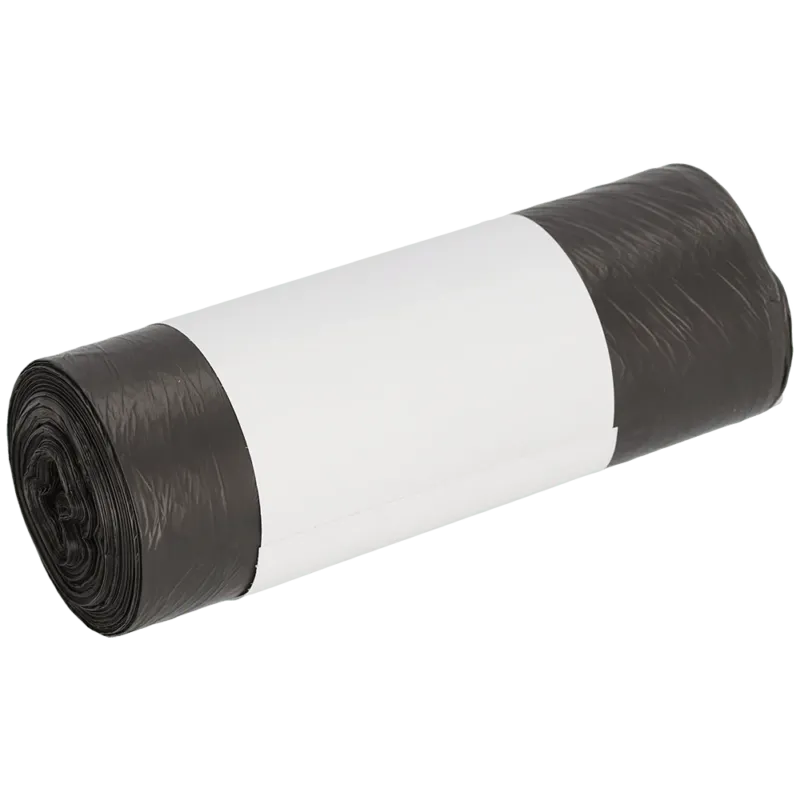 Eine Rolle DEISS Müllbeutel 490x600 mm aus HDPE 30 l von EMIL DEISS KG (GmbH + Co.) mit einem schlichten weißen Etikett in der Mitte, abgebildet auf weißem Hintergrund.