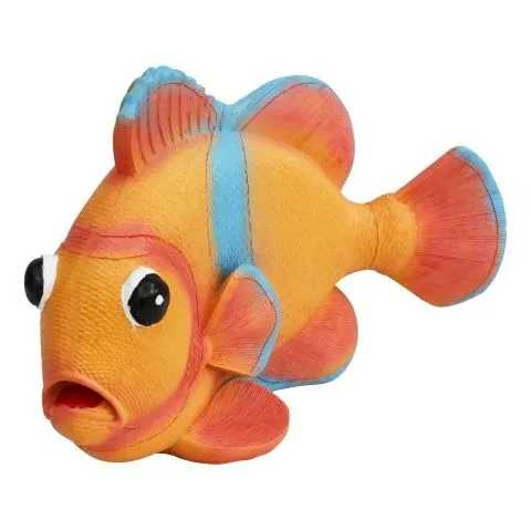 Deko Fisch – maritime Fischfigur in Orange und Blau aus Kunstharz