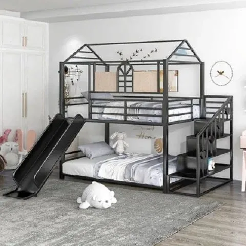 Loft-Style House Roof Frame Playhouse Bunk Bed - Image 0