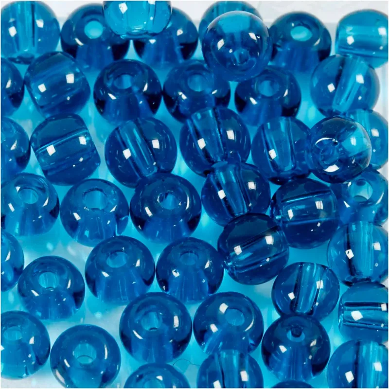 Glass Beads, dia. 4 mm, hole size 1 mm, turquoise, 45 pc