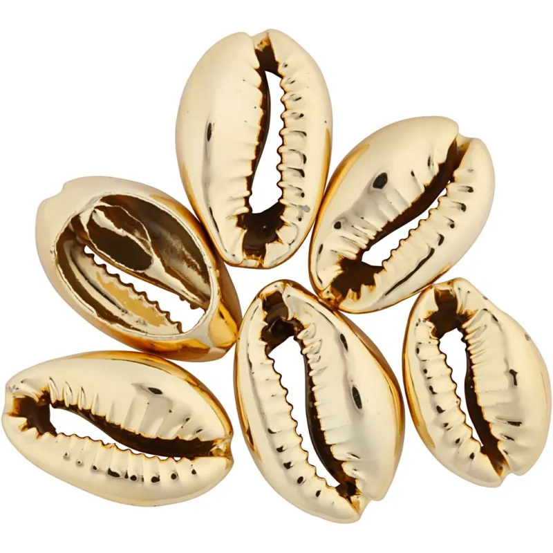 Shell, L: 20 mm, gold-plated, 6 pc