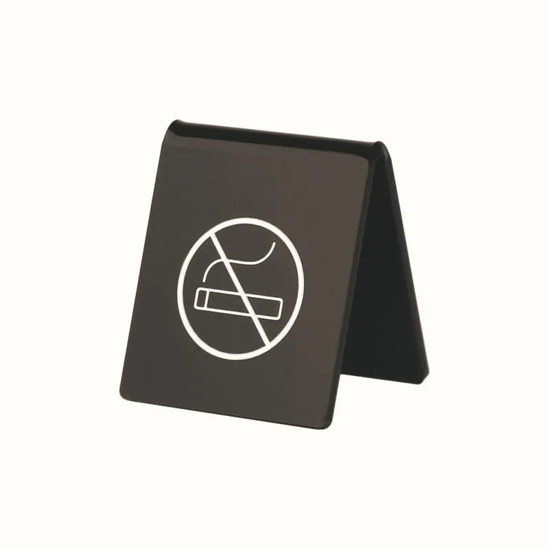 Cavalletto 'Vietato fumare' in plexiglass nero lucido
