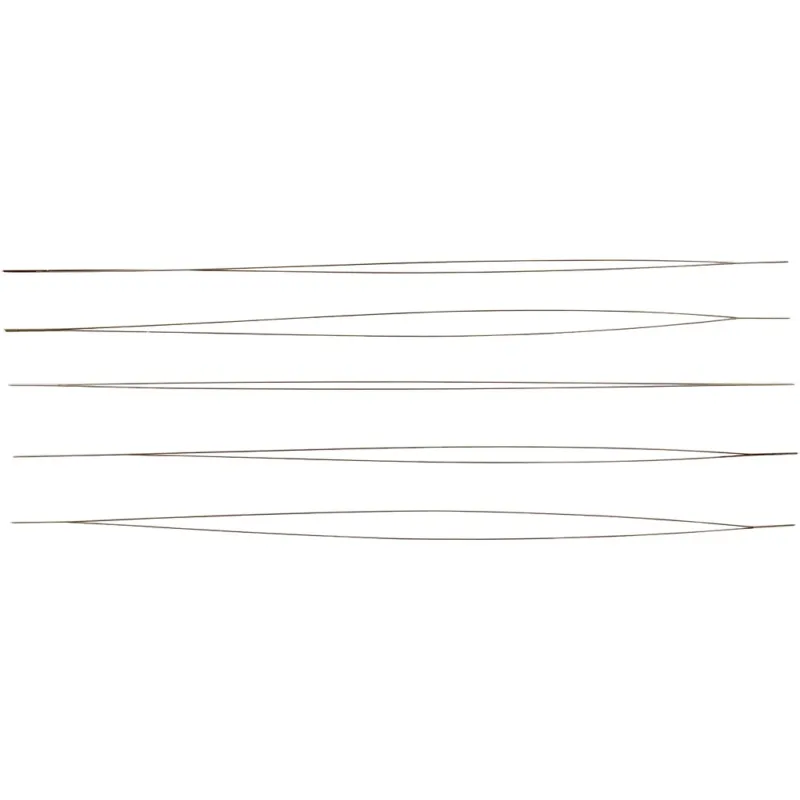 Beading Needle, L: 12 cm, thickness 0,25 mm, 5 pc