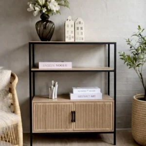 Regal mit Ablage und Schrank - Schwarz