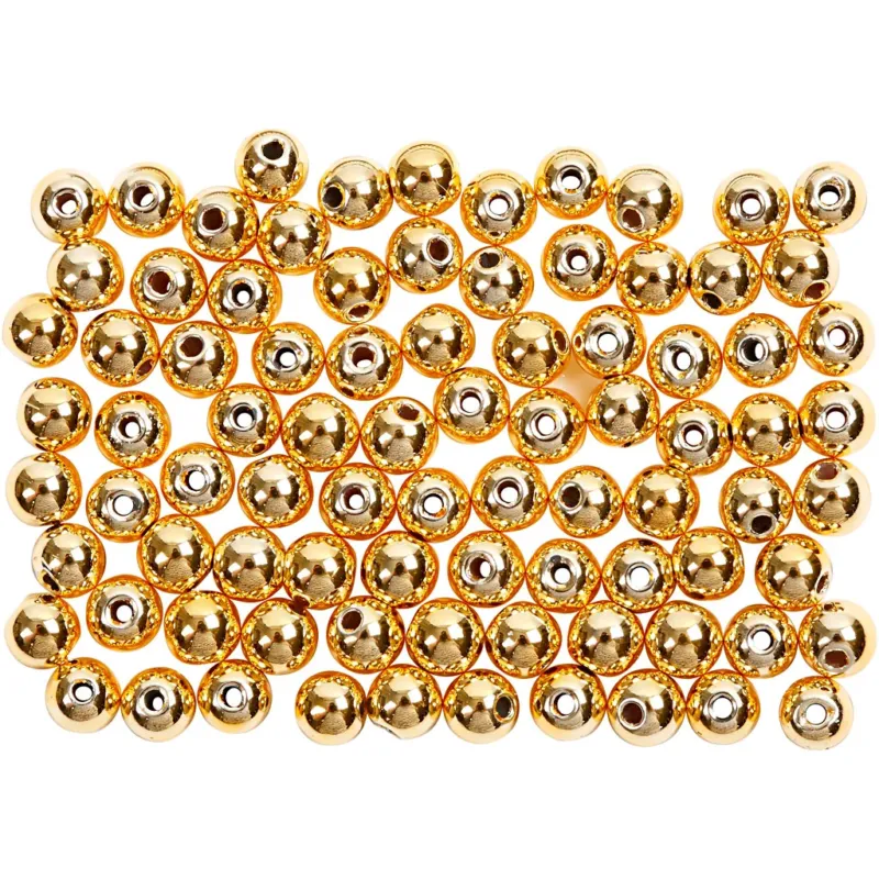 Wax Beads, dia. 4 mm, hole size 0,7 mm, gold, 150 pc