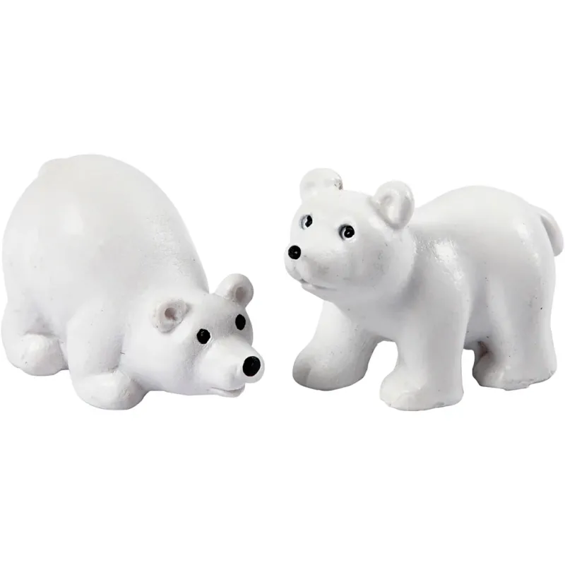 Miniature figurines, H: 30 mm, L: 45 mm, white, 2 pc