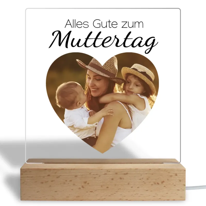 Personalisiertes Acryl Glasbild - Alles Gute zum Muttertag mit Foto - Fotogeschenk für Mama