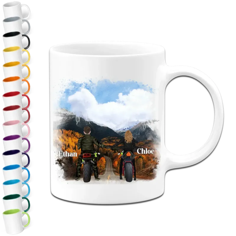 Personalisierte - Paar Motorrad Tasse