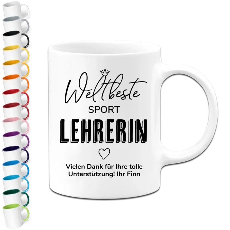 Personalisierte Tasse - Weltbeste -Wunschfach- Lehrerin - Wunschtext