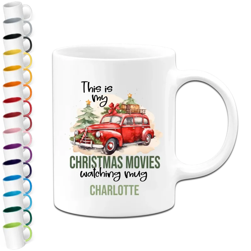 Bild: Personalisierte Weihnachtstasse - This is my Christmas Movies watching mug - Mit Name.