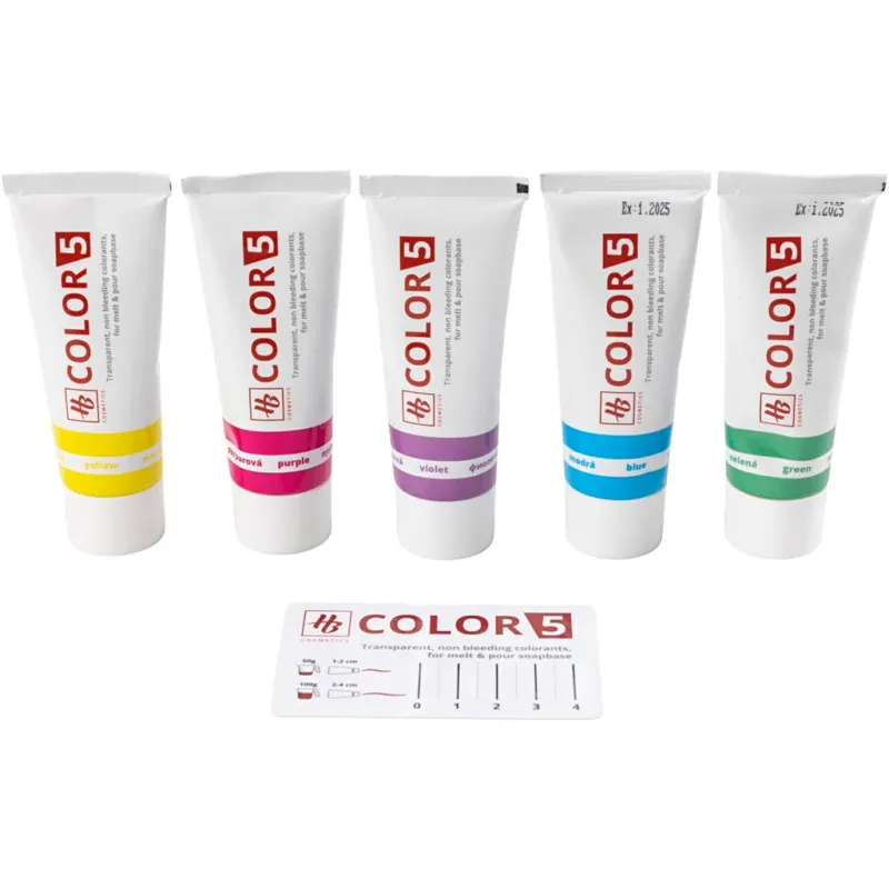 Soap dye, assorted colours, 5x30g