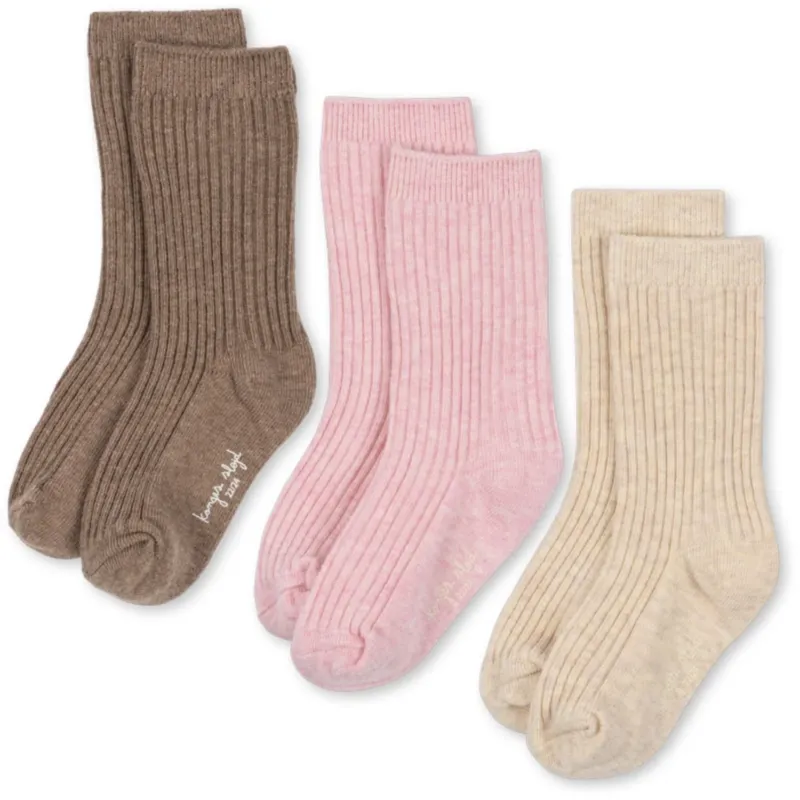 Konges Sløjd Rose Mix 3 Pack Rib Strumpor
