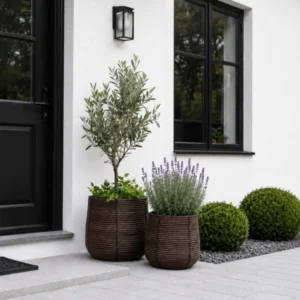 Pflanzenkörbe RATTAN – Set mit 2 Größen