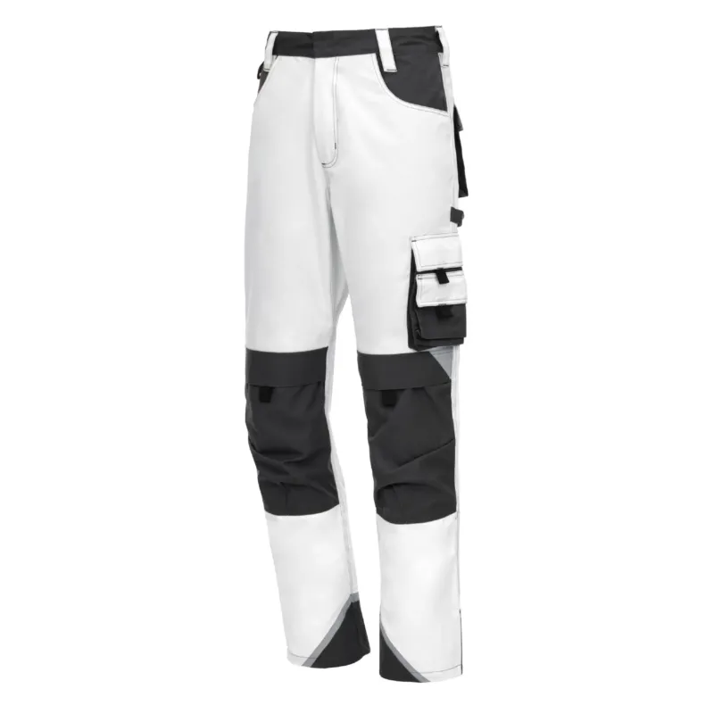 NITRAS MOTION TEX PLUS, Arbeitshose, lang, weiß / grau