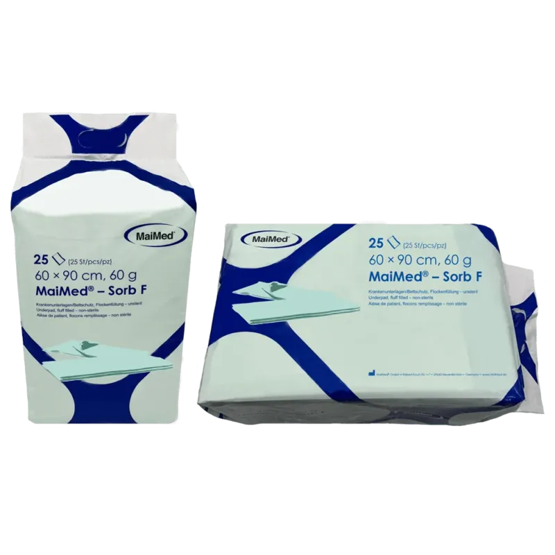MaiMed-Sorb F Krankenunterlagen unsteril Zellstoff-Flocken, 60x90cm, 60g | Packung (25 Stück)