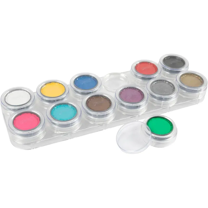Water-based Face Paint Palette, assorted colours, 12x2.50 ml/ 1 pc