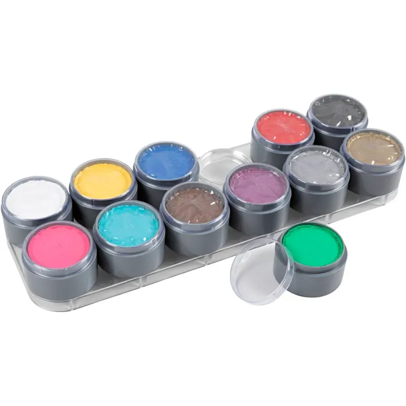 Water-based Face Paint Palette, assorted colours, 12x15 ml/ 1 pc