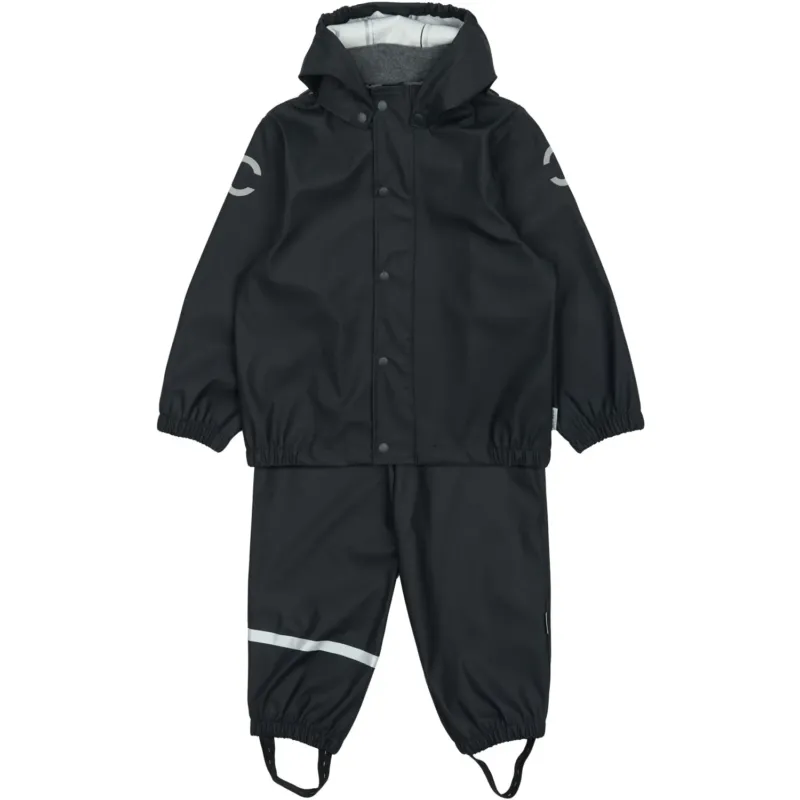 Mikk-Line Dark Navy Pu Rain Sett M/ Susp.