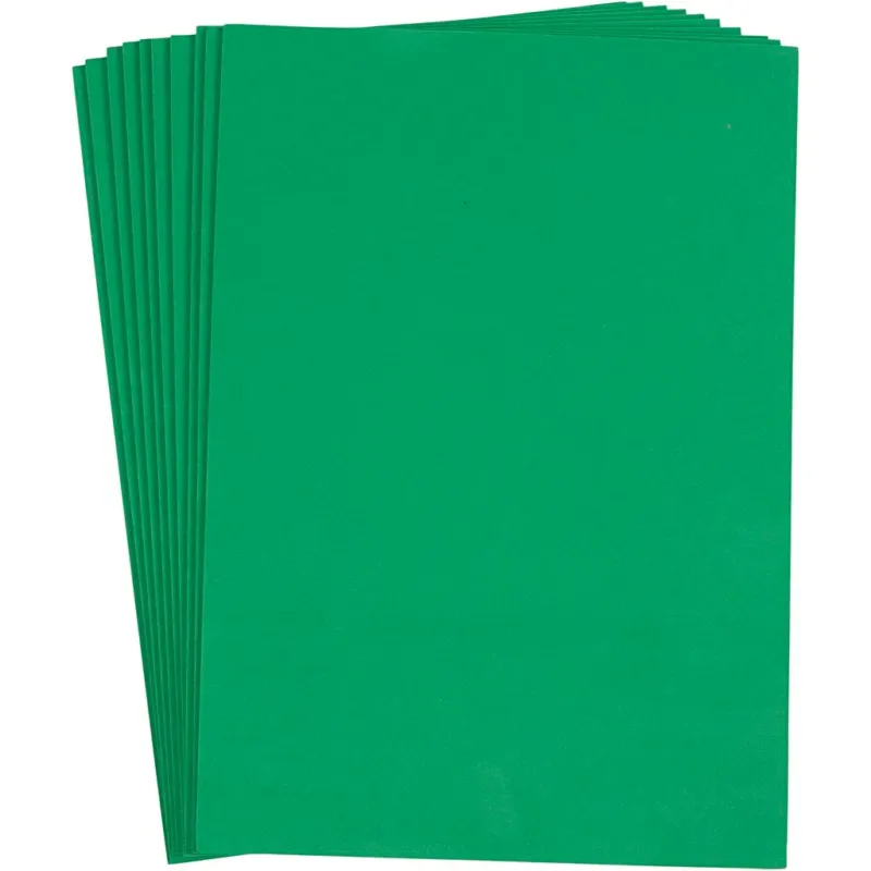 Foam Sheets, A4, sheet 210x297 mm, thickness 2 mm, dark green, 10 sheet