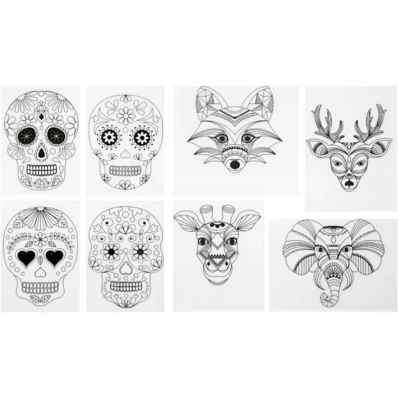 Shrink plastic sheets with motifs, sheet 10,5x14,5 cm, thickness 0,3 mm, matt transparent, 36 sheet