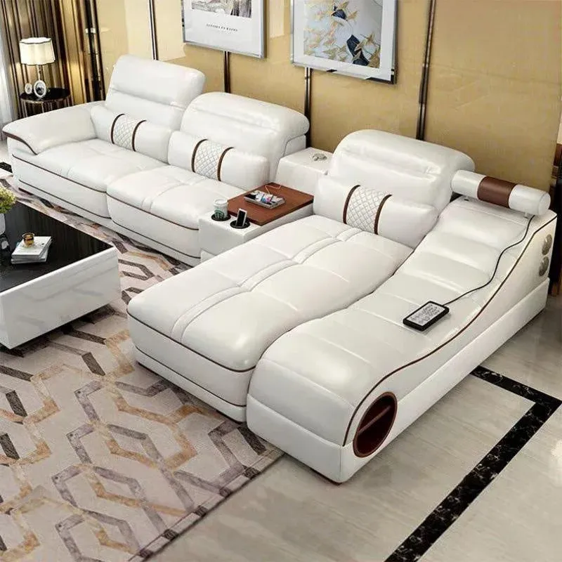 Luxury Multifunctional Elite Elegance Leather Sofa Set - Image 0